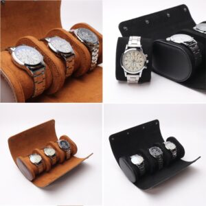 Slots Watch Roll Travel Case Chic Portable Vintage Leather Display Watch