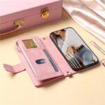 Lanyard Zipper Wallet Flip Leather Case for Samsung Galaxy