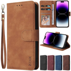 ZZXX Leather Wallet Phone Case For iPhone